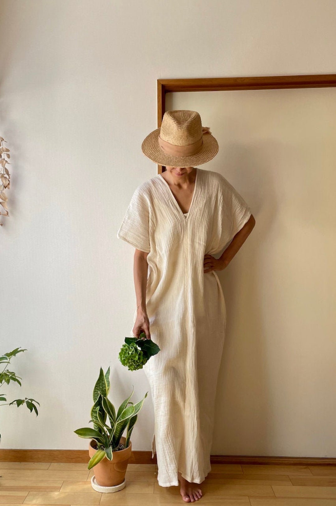 Gauze Cotton Kaftan, Gauze Kaftan, Double Gauze Cotton Caftan, Soft