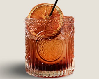 Rose Gold Arch Floral gerippte Gläser - 6er-Set, 10 Unzen Becher, Gläser für Whisky-Cocktails, Einweihungspartys, Hochzeiten & Partygeschenke