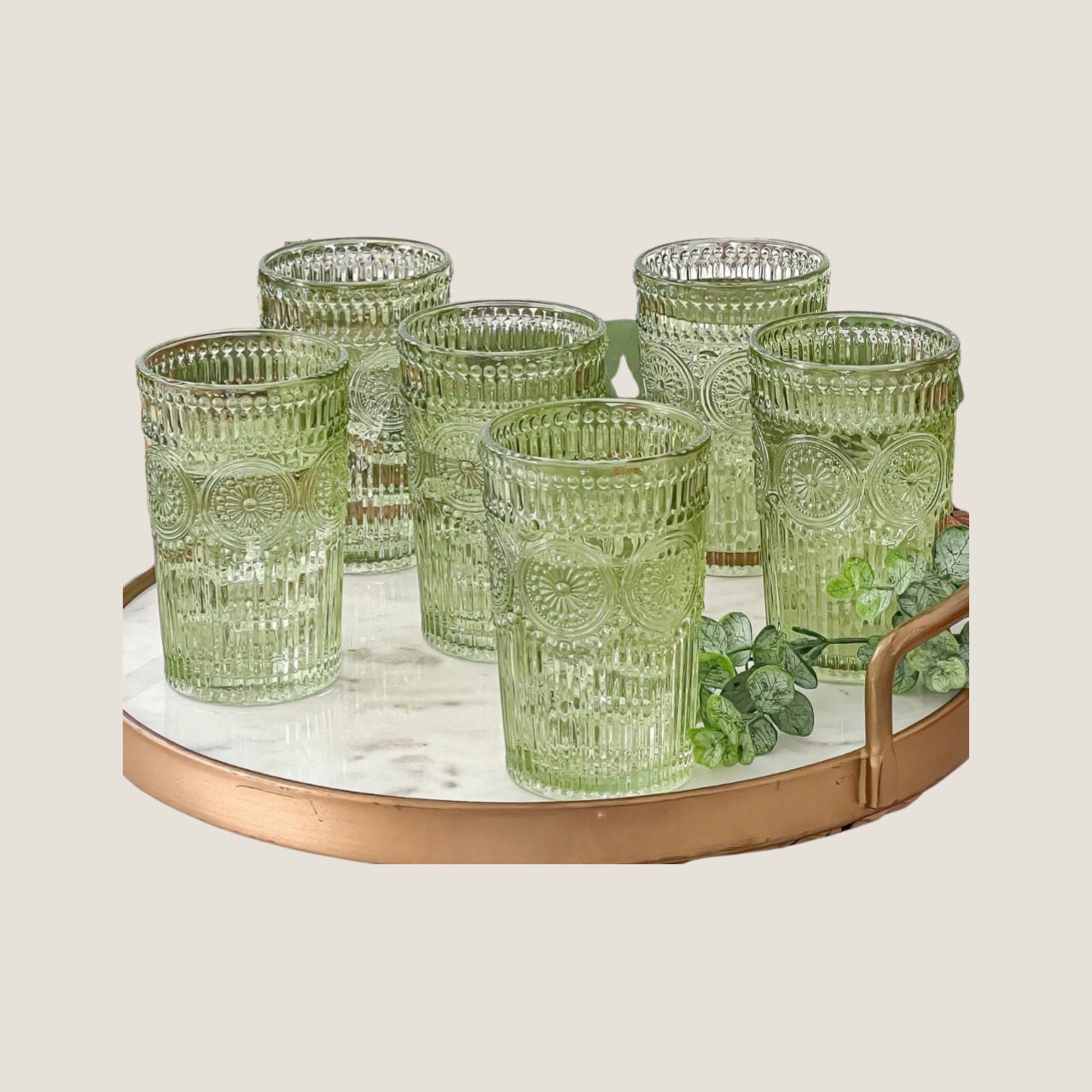 Khen Old-Fashioned Drinking Glasses | Set of 6 | 9.6 OZ Vintage Classic  Glassware For Drinks, Muted …See more Khen Old-Fashioned Drinking Glasses 