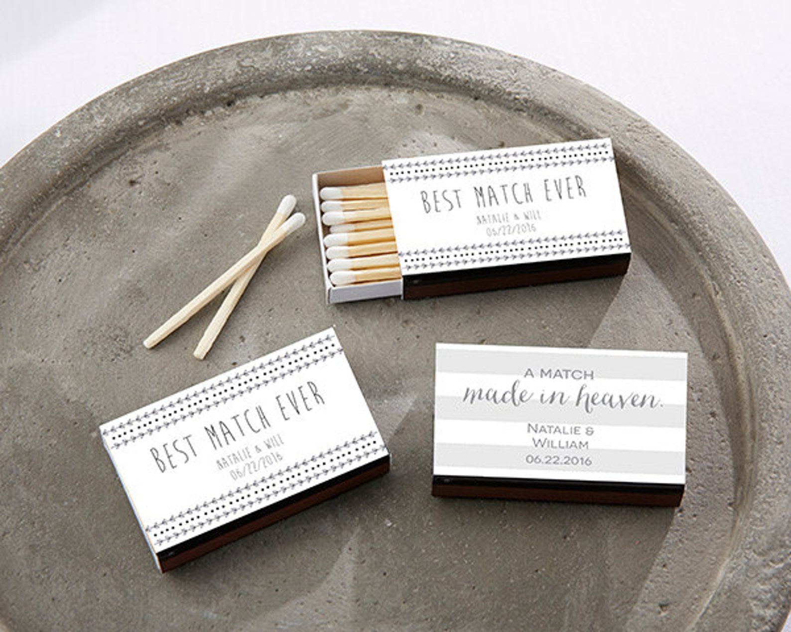 Personalized Black Matchboxes Wedding Set of 50 Matchbox Etsy