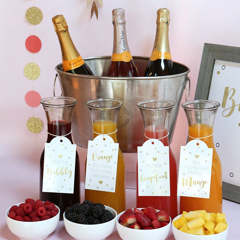Mimosa Bar 10piece Kit Classic Bridal Shower Bachelorette Etsy Sweden