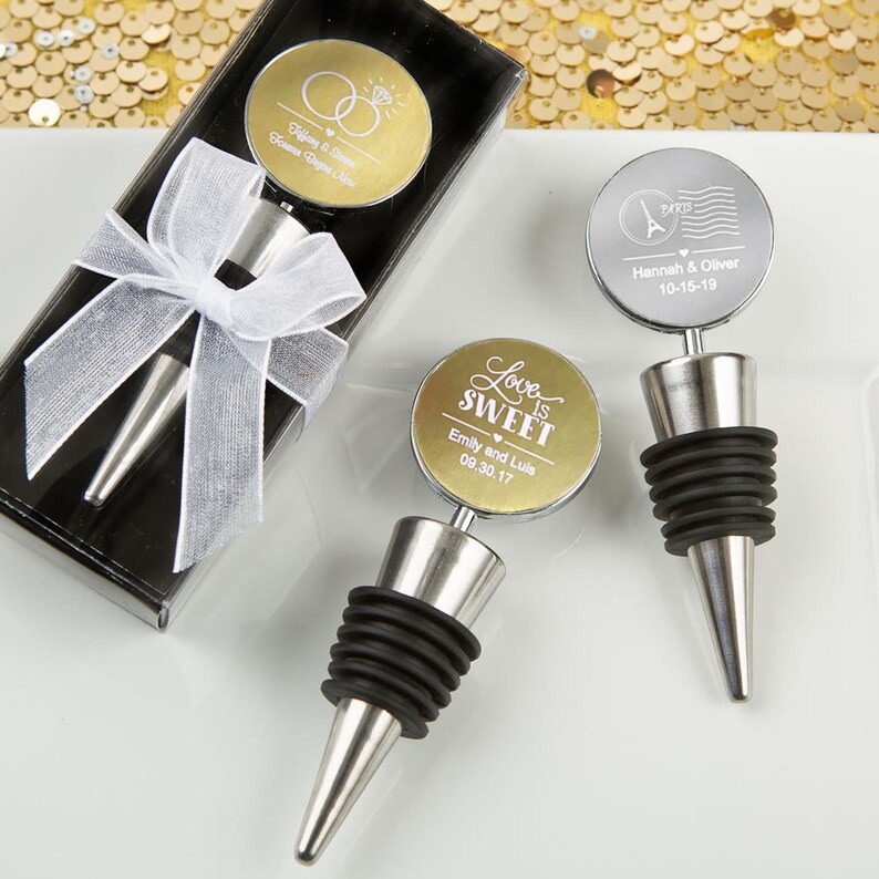 Wine Bottle Stoppers From Our Personalized Metallics Etsy