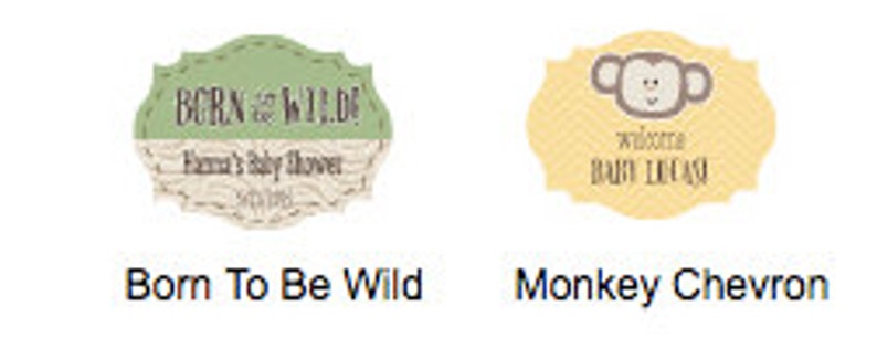 Personalized Milk Jar Born To Be Wild Baby Shower Collection Set of 12 Yellow Green Chevron Monkey Jungle Theme Boy Baby Shower Guest Favor