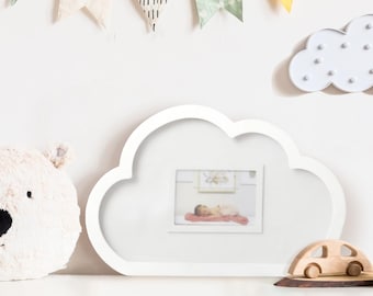 Babyparty-Gästebuch Alternative | Cloud Drop Box Fotorahmen | Gästebuch-Aufsteller | Hölzerne Regentropfen Kinderzimmer Andenken