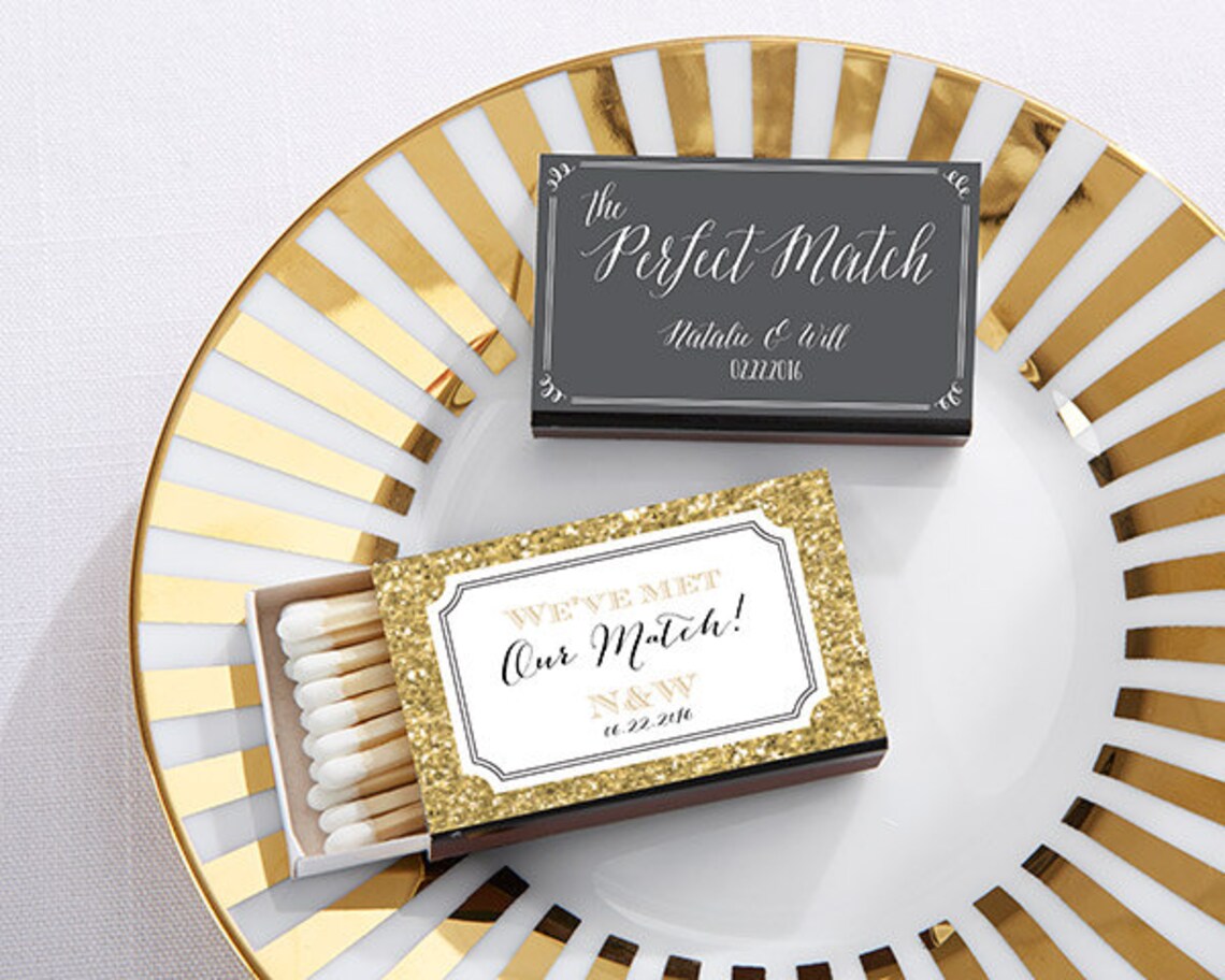 Personalized Black Matchboxes Wedding Set of 50 Matchbox Etsy