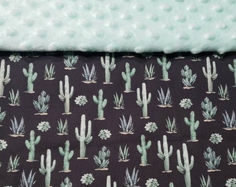 Cactus, cactus blanket, cactus baby blanket, baby blanket, baby shower gift, gender neutral, cactus nursery, cactus baby shower, western