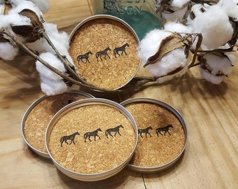 Sous-bocks chevaux : sous-bocks rustiques avec couvercle de pot Mason, lot de 4