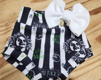 Pantalon évasé Beetlejuice : bas style baby cloche gothique pour Halloween
