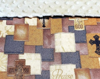 Couverture religieuse rustique pour bébé : décoration de chambre de cerf des bois