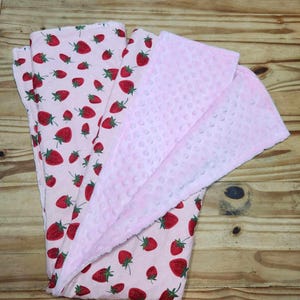 Strawberry blanket, strawberries, baby blanket, baby shower gift, girl gift, strawberry nursery, strawberry baby shower, crib blanket, baby