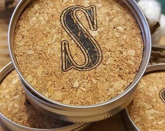 Sous-verres en liège Initial : sous-verres rustiques avec couvercle de pot Mason, lot de 4