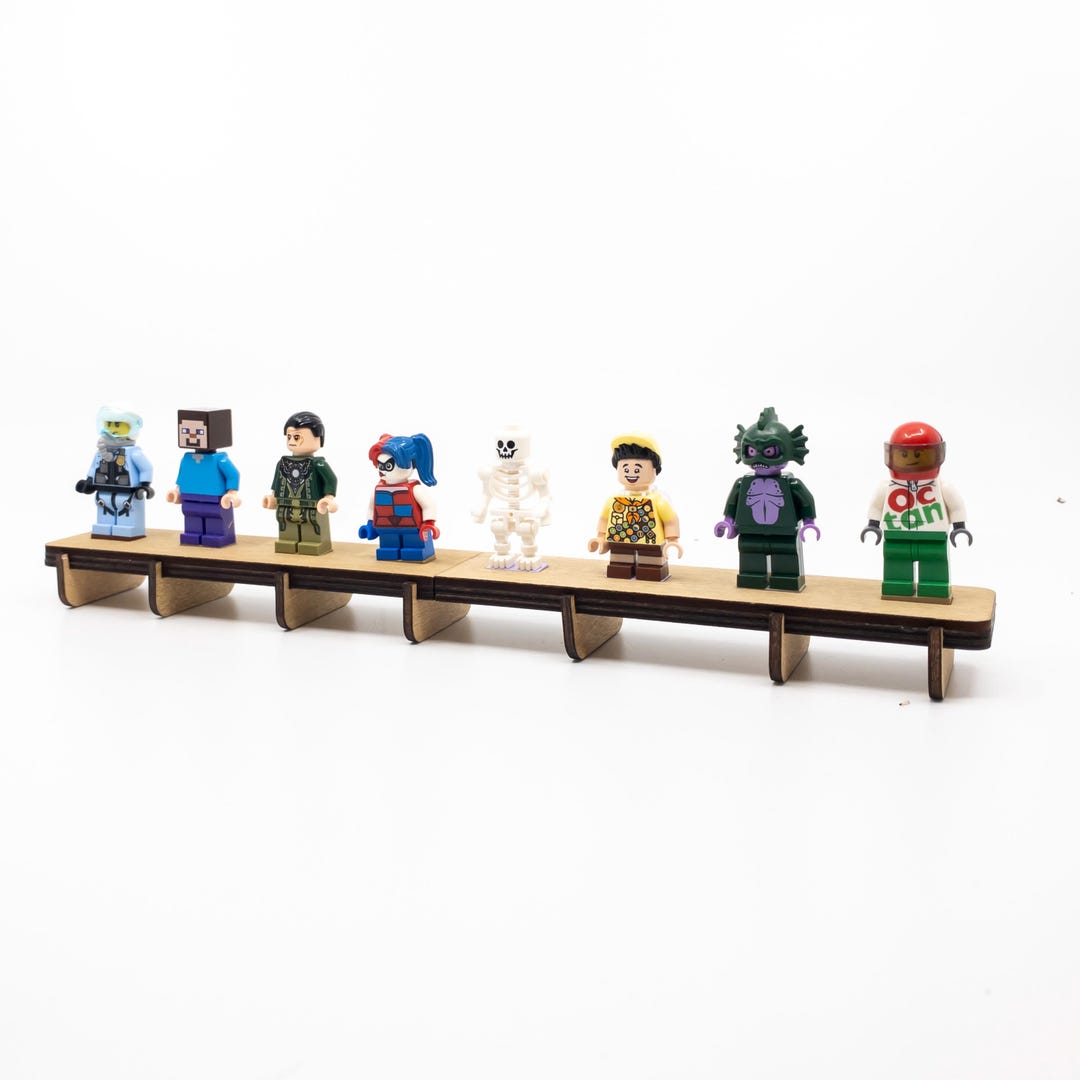 Minifig Stand Natural Oak for 8 Minifigures - Etsy
