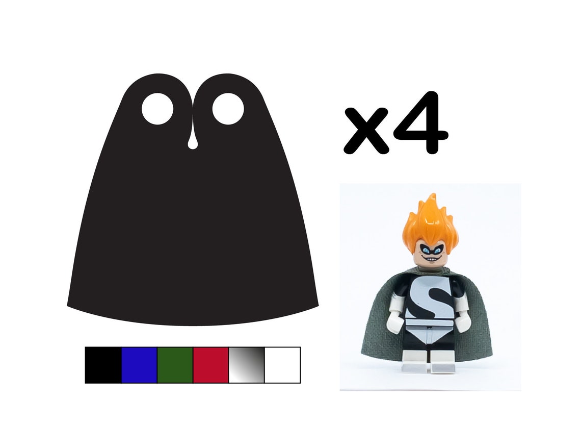 Pack of 4 Capes for LEGO minifigures Classic shape Etsy