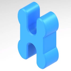 May include: A light blue, three-dimensional letter H. The design features rounded edges and a smooth surface, with a solid, opaque appearance. The letter is set against a plain white background, giving it a modern look.