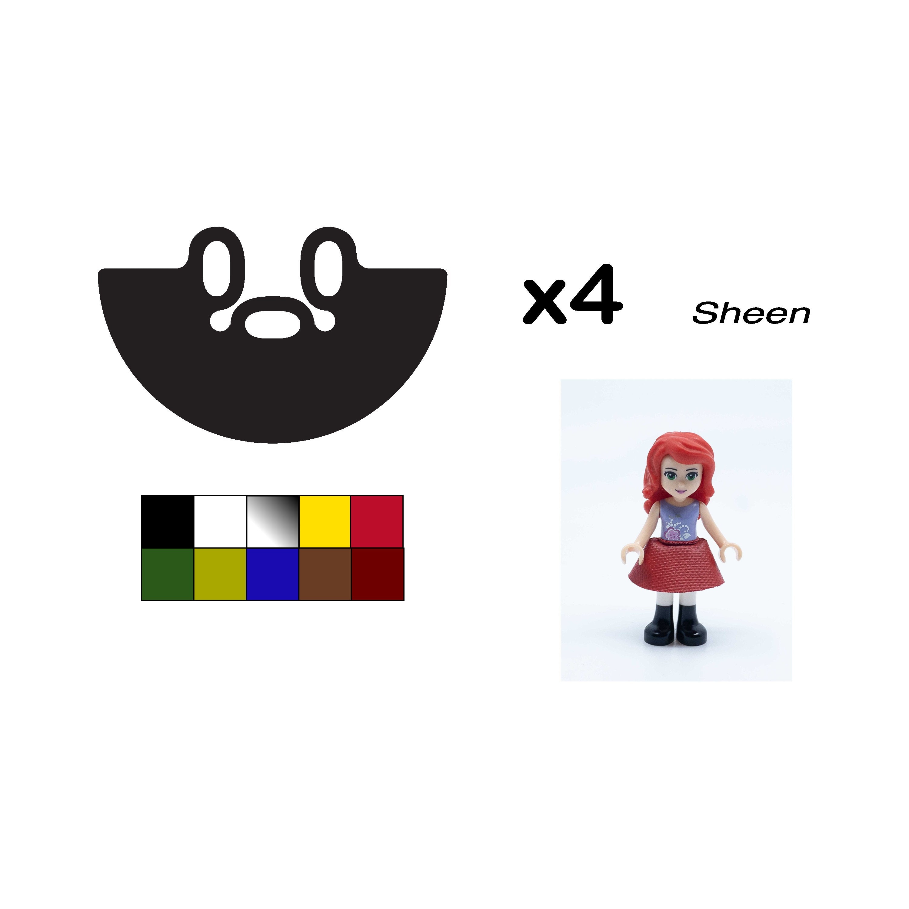 Pack of 4 Skirts for LEGO Mini-doll sheen 