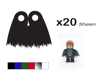 Pack of 20 Capes for LEGO minifigures "Sheen" (Ragged shape)
