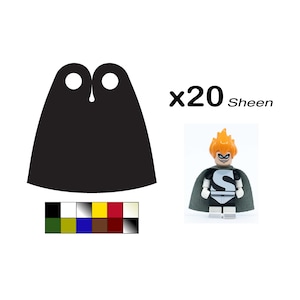 Pack of 20 Capes for LEGO minifigures &quot;Sheen&quot; (Classic shape)