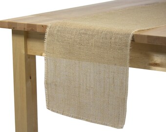 Burlap Table Runner 12 1/2 x 120 inches, Rustic Wedding Burlap Table Runners with Fringed Edges, Burlap Table Runners for Rustic Weddings