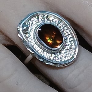Handcrafted Fire Agate Ring