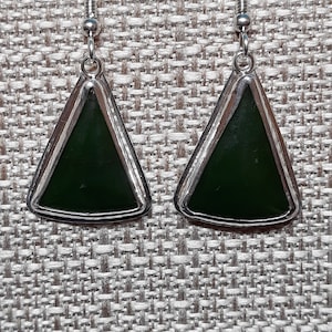 Jade And Sterling Silver Earrings, One Of A Kind Earrings, Handcrafted Earrings, Jewelry Art, Dangle Earrings