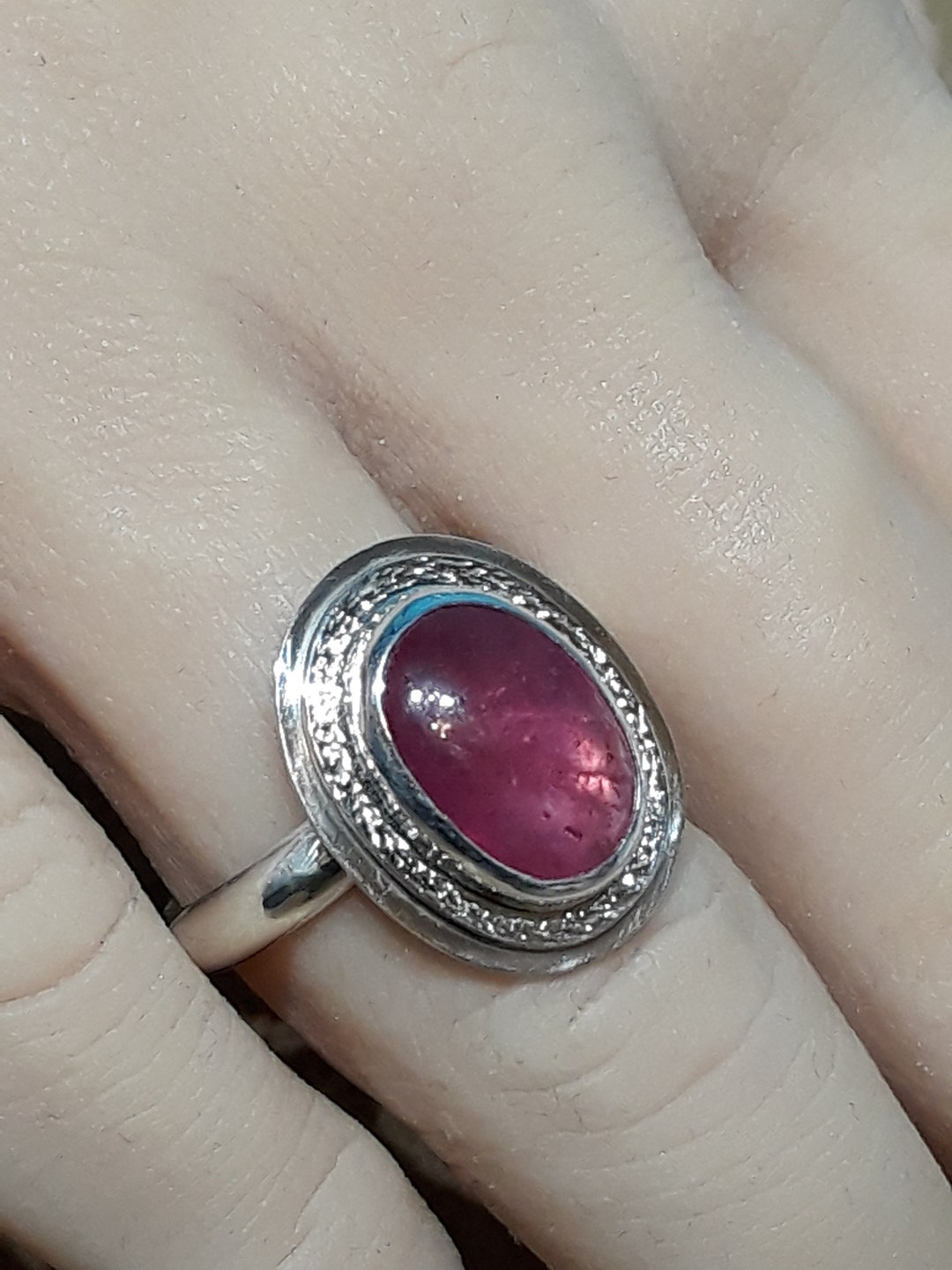 Thailand Pink Sapphire and Sterling Silver Ring Handcrafted - Etsy