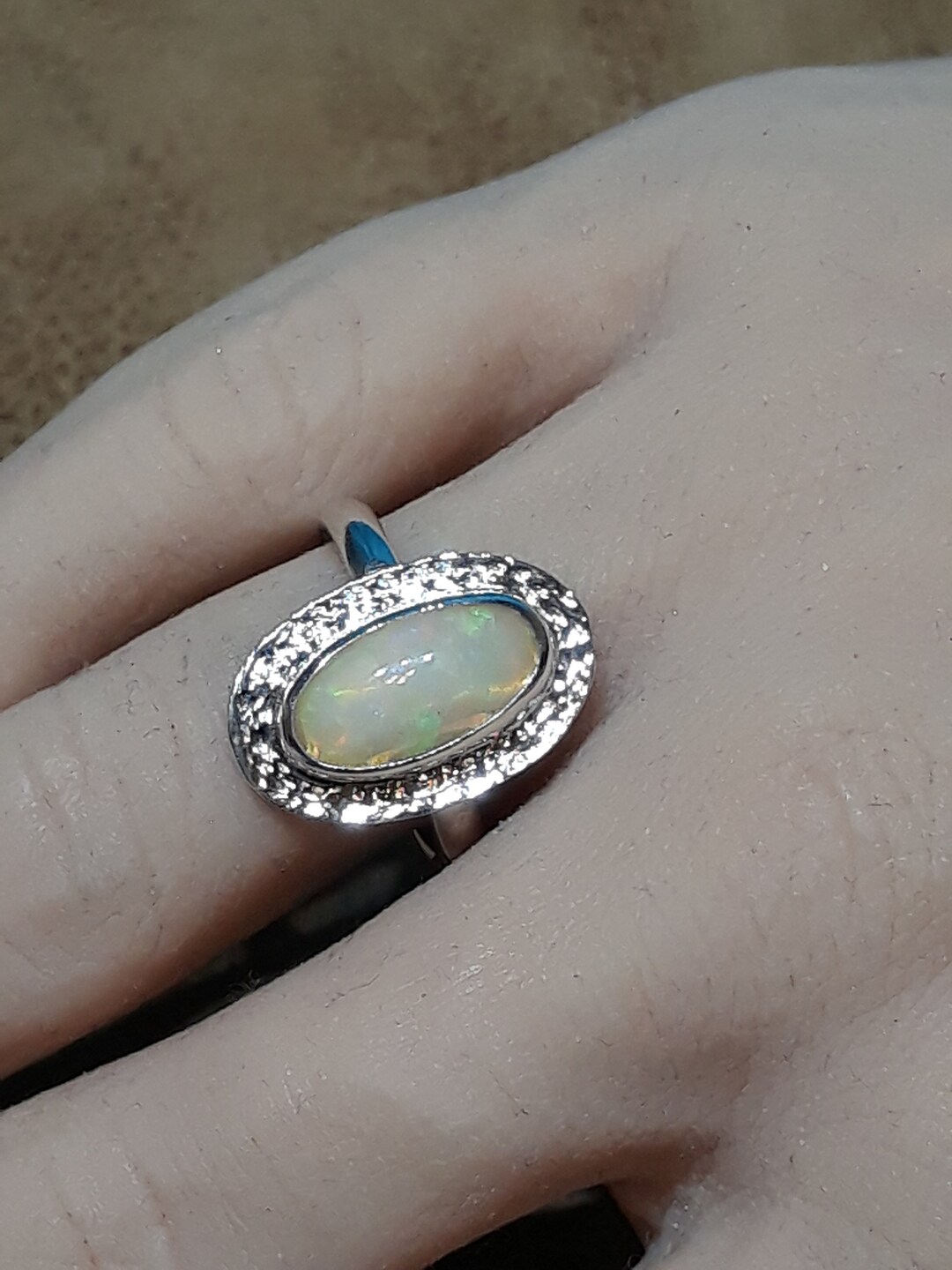 Sterling silver and Opal ring