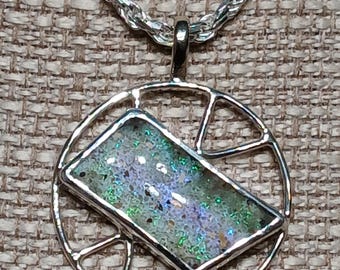 Louisiana Opal And Sterling Silver Pendant, One Of A Kind Pendant, Handcrafted Pendant, Jewelry Art, Wearable Art, Made In USA