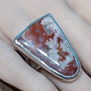 Crazy Lace Agate And Sterling Silver Ring, One Of A Kind Ring, Handcrafted Ring, Artisan Ring, Statement Ring