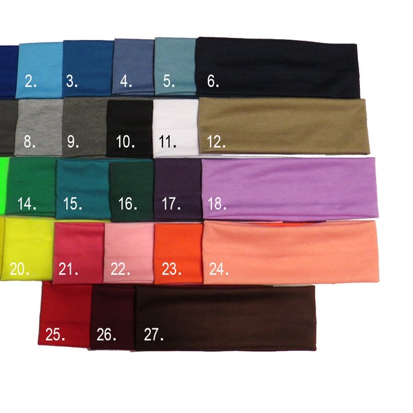 Cotton Spandex Headbands 27 Colors Soft Stretch Sports Yoga Headband  Elastic Blanks