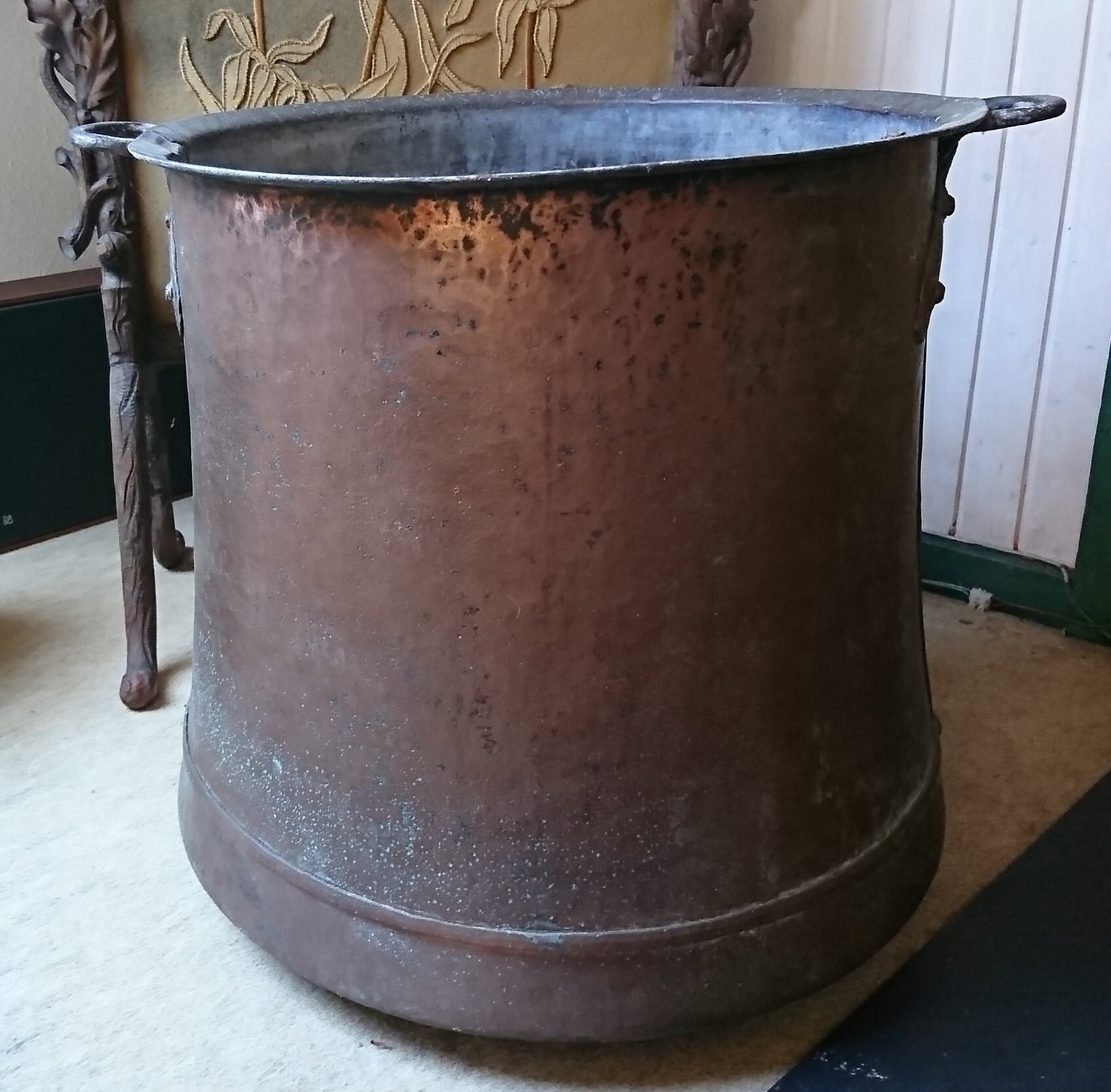 Large antique copper vessel Etsy