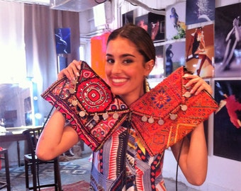 Banjara HandBag ,Handmade One-Of-a-Kind Clutch, Bohemian Vintage One Piece Patchwork Bag, Tribal Urban Hippie Clutch Bag,Indian Colorful bag