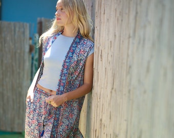 Boho Chic Palazzo Pant Set: Silky Cardigan & Trousers - Etsy