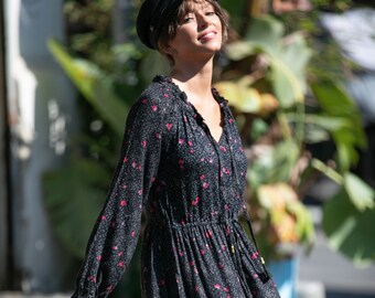 dark floral midi dress urban