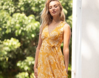 Yellow Boho Romantic Maxi Dress, Urban Summer Dress, Resort Vacation Dress for Women, "Carrie" dress, Boho Rustic Summer dress