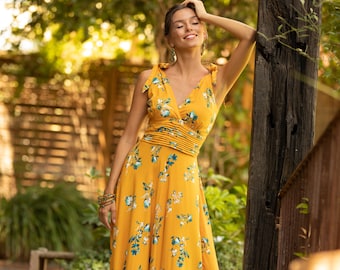 Maxi Dress Mustard Yellow - Etsy