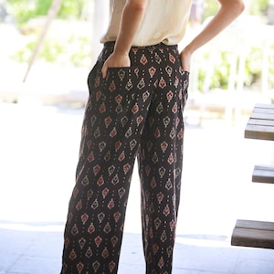 Entspannte Bequeme Schokolade Dunkelbraune Joggerhose für Frauen mit weitem Bein, trendige Gold Glitzerhose mit hoher Taille, Freizeithose, Boho Palazzohose