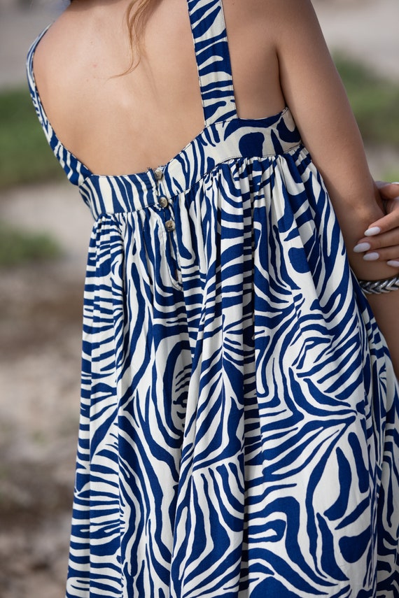 blue zebra print dress Angelina Blue Zebra Print Mini Dress | Women's Clothing