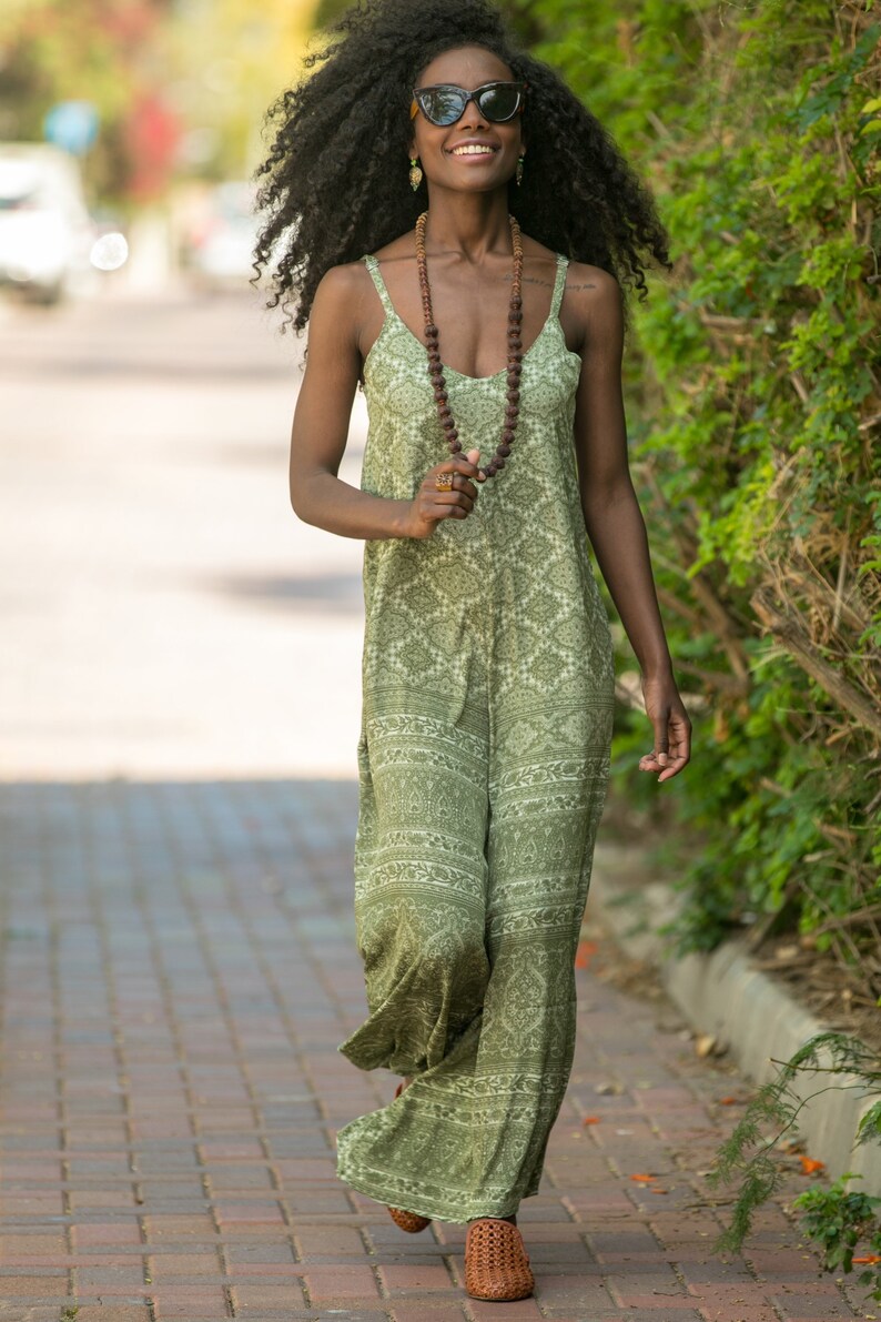 green holiday jumpsuit