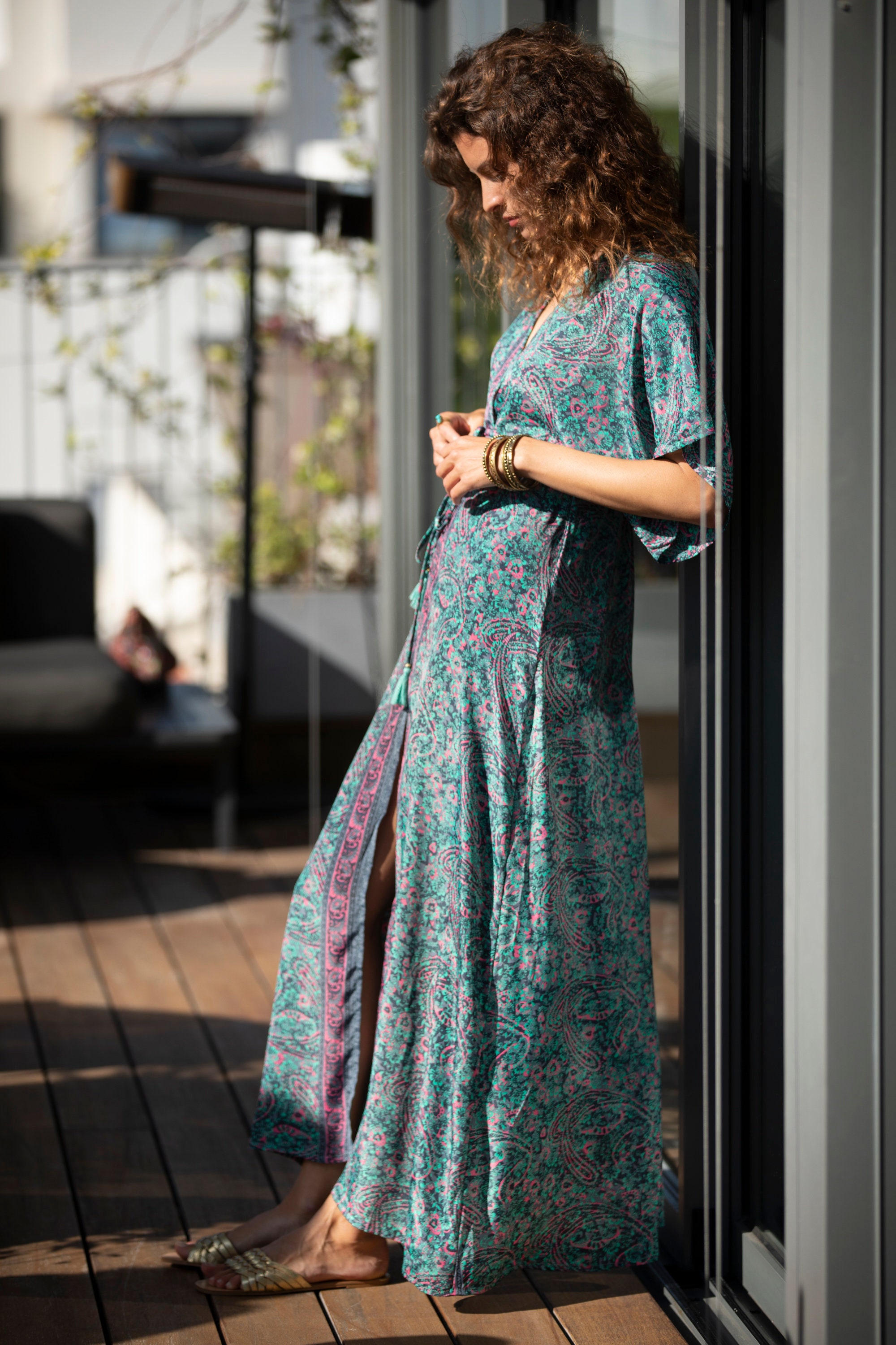 silk kaftan maxi dress Goddess Kaftan maxi Dress - Green Kaftan maxi dress