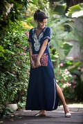 Dark Blue Kaftan Dress, Boho Moroccan Caftan, Ethnic Embroidery Maxi Dress, Hippie Abaya Oversize Women's Dress, Plus size Long Batya Dress product logo