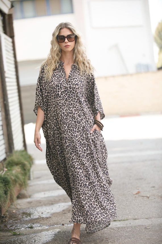 long animal print dress Zara - Tulle - Leopard - S Tonal matching interior lining Floerns Women's Leopard Print Spaghetti