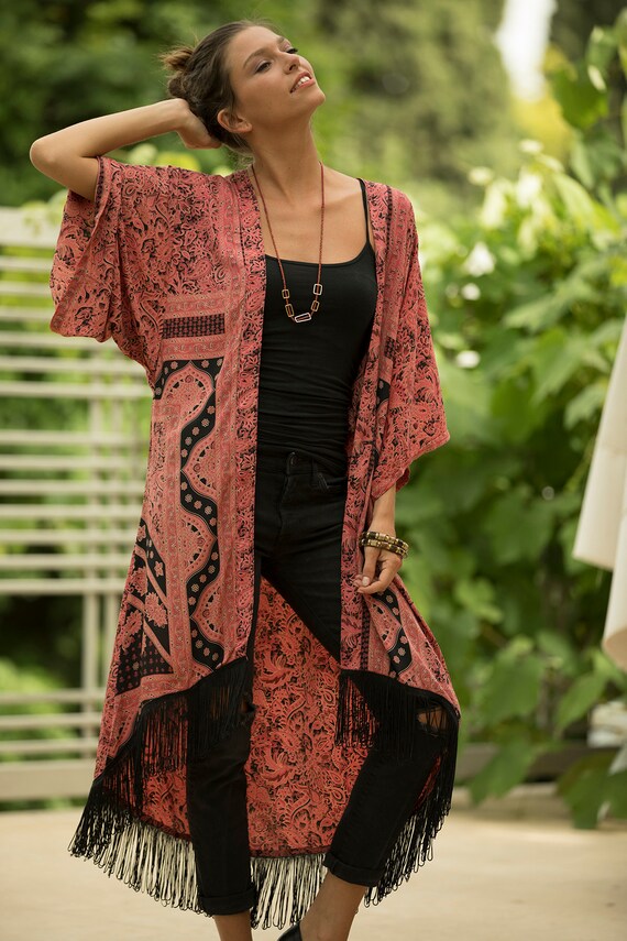 plus size boho kimono