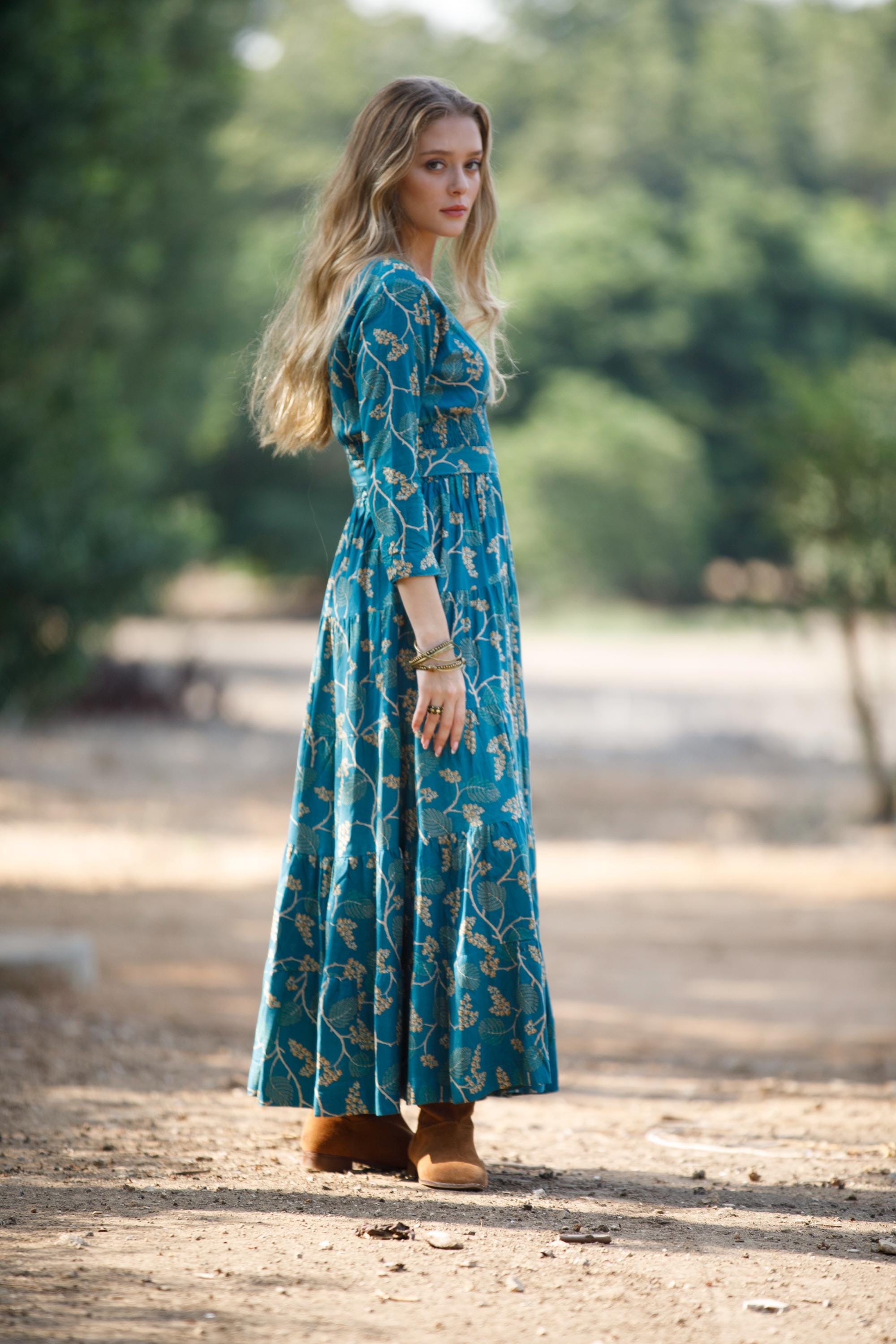bohemian empire waist dress Whisper Maxi Dress Olive / S