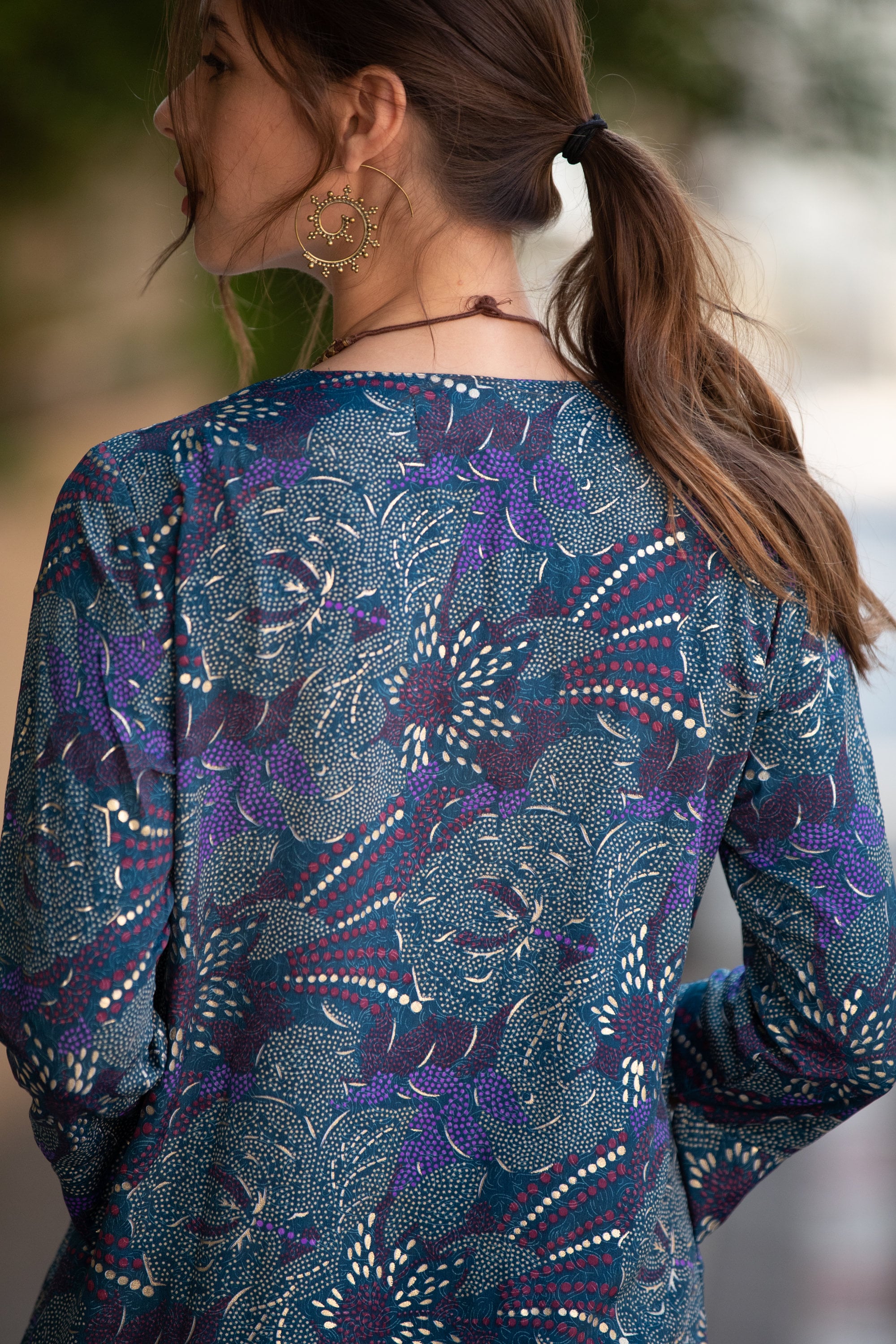 Blue Purple Gold Caftan Dress: Sparkly Ethnic Tunic - Etsy Denmark