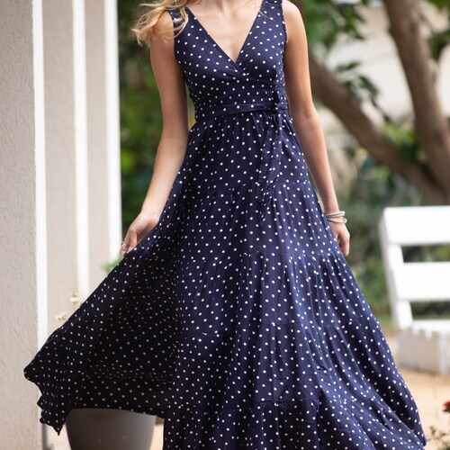 long polka dot dress Print Plus Size 5XL Women's Polka Dot with Puff Sleeves, High Waist, Big Swing, and O-Neck in Red Allover print ZAPAKA Women Black Summer Cocktail