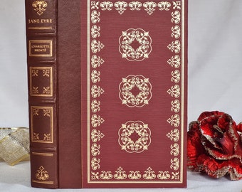 Jane Eyre by Charlotte Bronte / Extremely Rare Limited Edition / Quarter Dark Red Leather Bound / 22ct Gold Accent Decoration / Illustrated