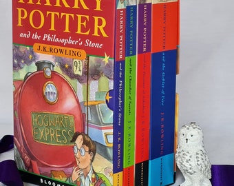 Collector's Harry Potter Four Book Set / 2000, Bloomsbury, London / In Very Good Un-read Condition / Slipcase Box / First Four Books