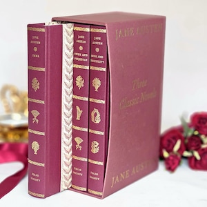 1996 Jane Austen Boxed Three Volume Set / Pride and Prejudice, Sense and Sensibility, Emma / The Folio Society, London / Excellent Condition