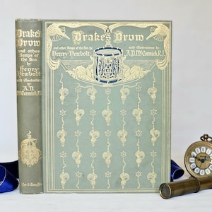Le tambour de Drake et autres chants de la mer, 1914 par Henry Newbolt / Richement illustré / Hodder & Stoughton, Londres / En bon état
