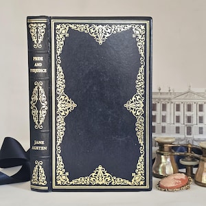 1968 Pride and Prejudice by Jane Austen / Heron, London / Beautiful Dark Blue Faux Leather And Gilt / Illustrated / Good Condition